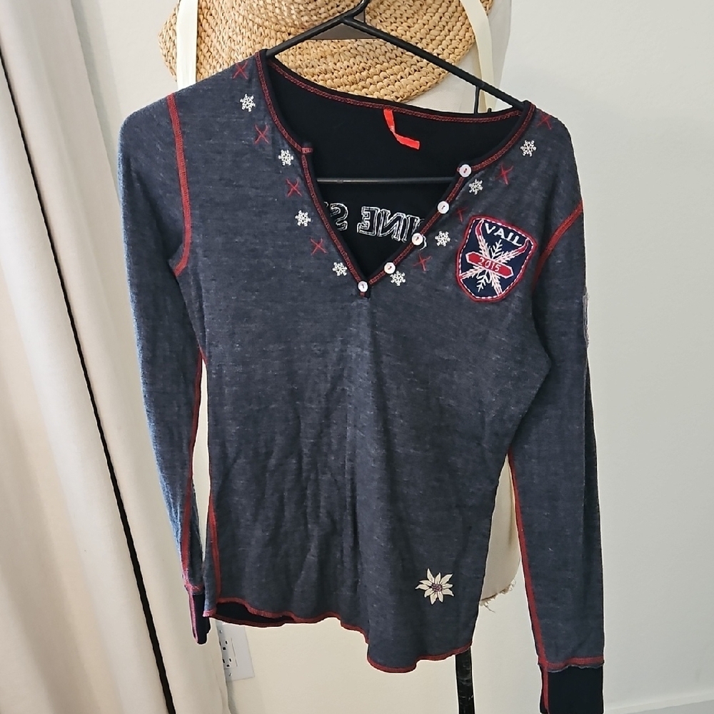 Alp N Rock Gray and Red Jersey with Decorative Details